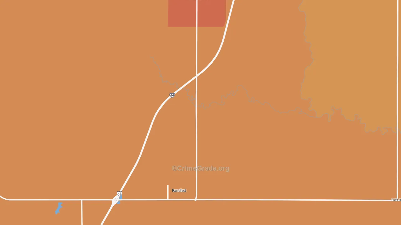 Randlett, OK Map of Robbery Rates