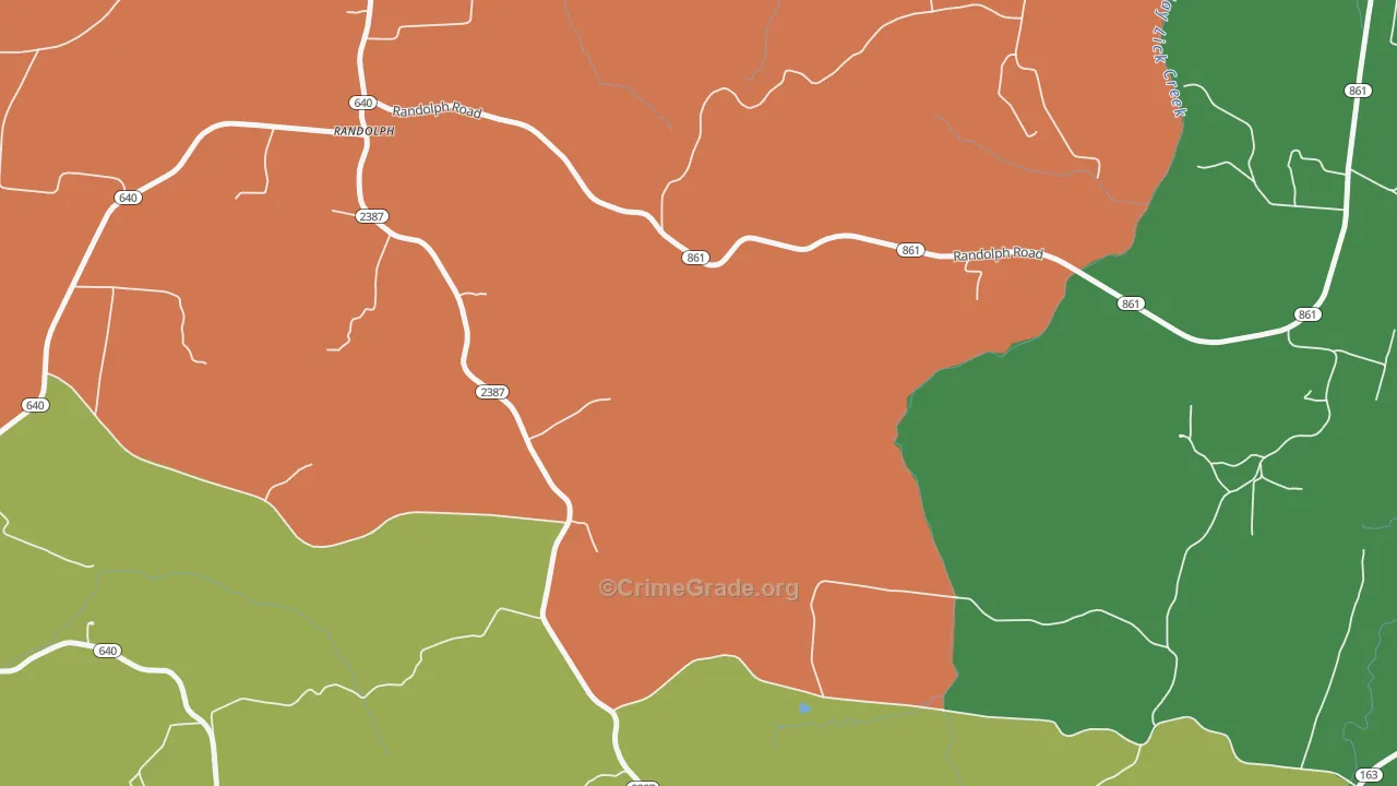 Randolph, KY Map of Robbery Rates