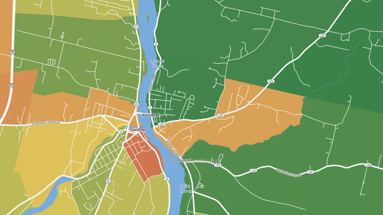 Randolph, ME Map of Robbery Rates