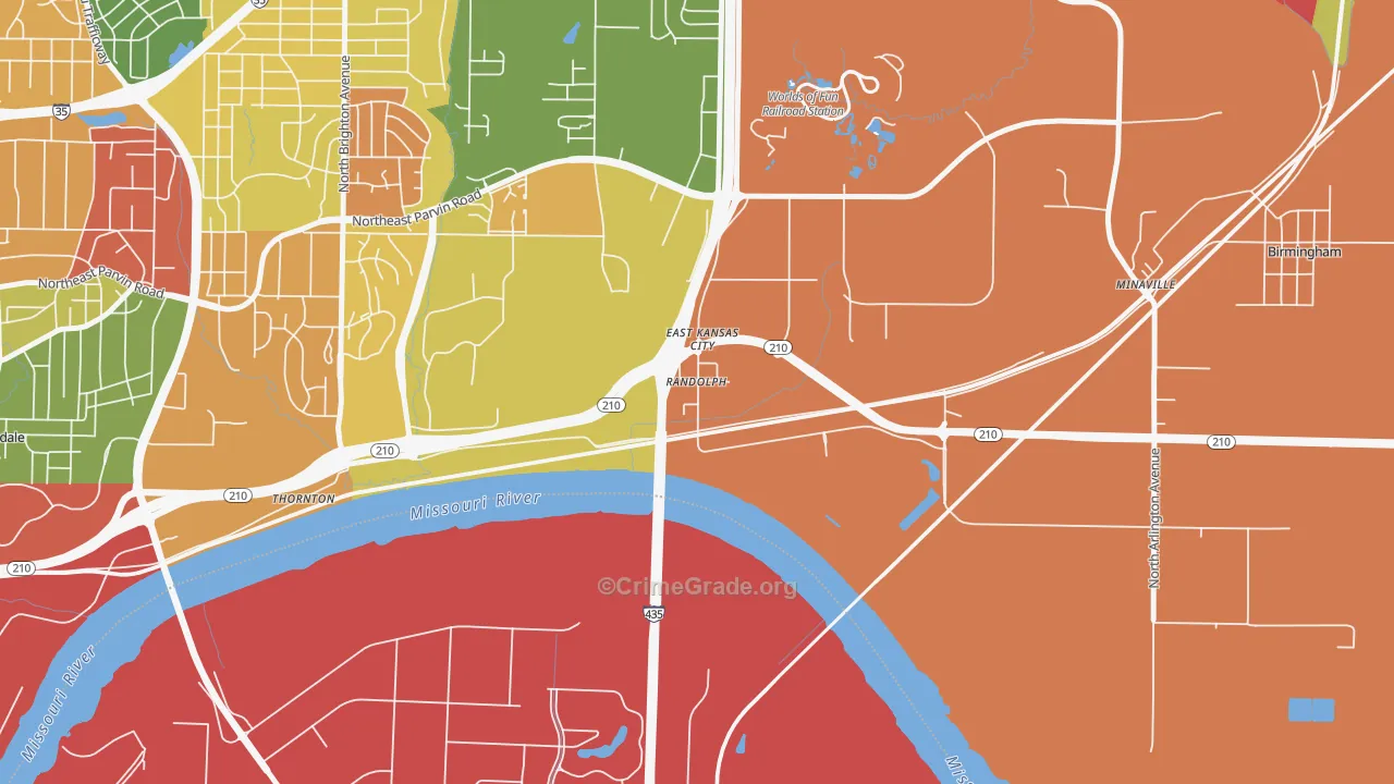 Randolph, MO Map of Robbery Rates
