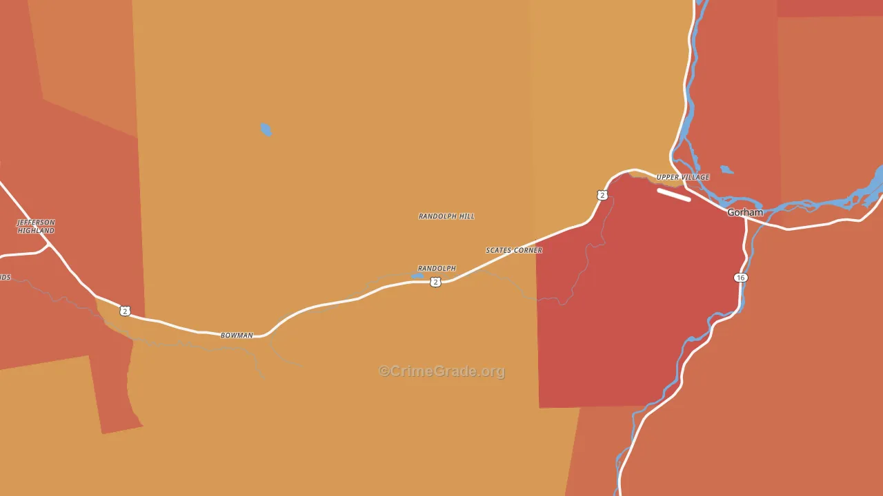 Randolph, NH Map of Robbery Rates