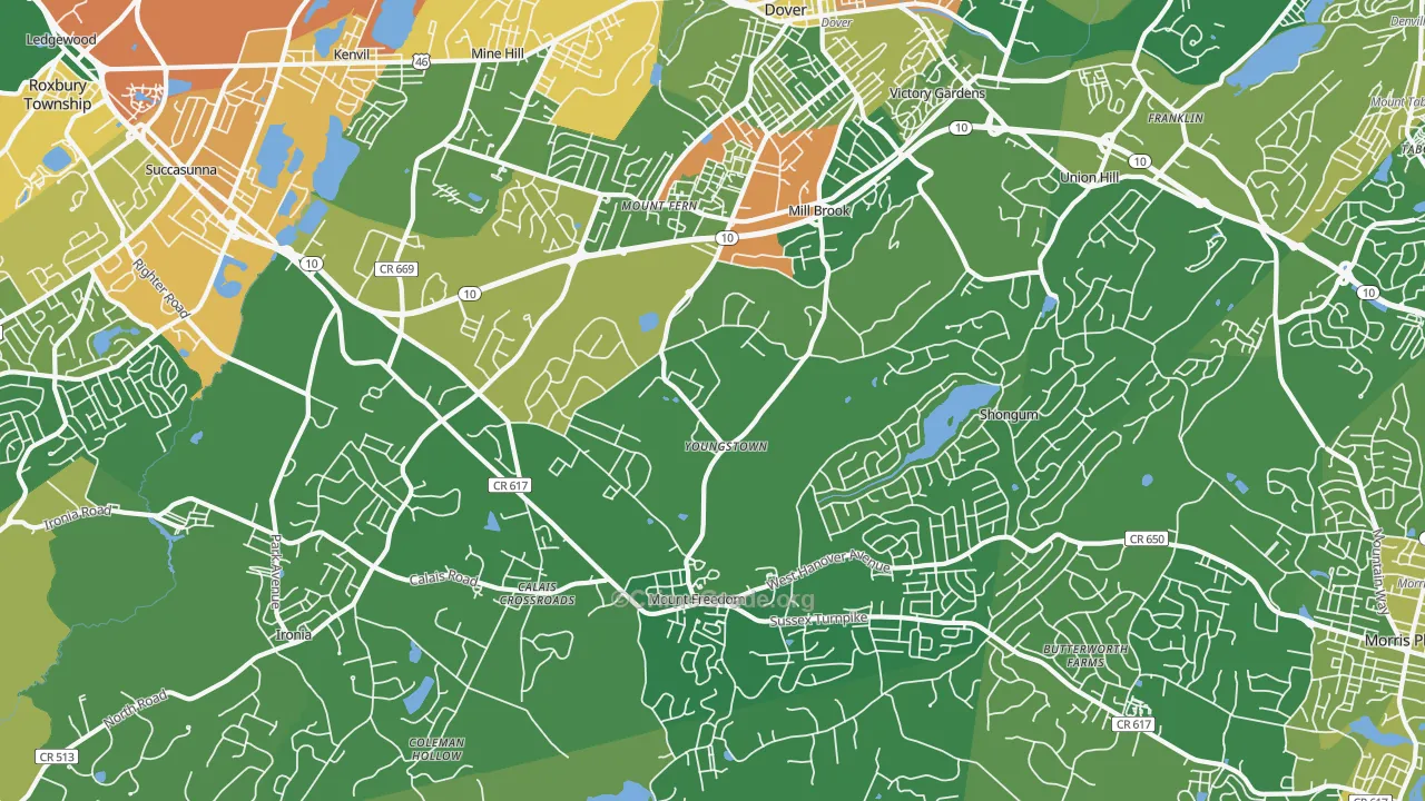 Randolph, NJ Map of Robbery Rates