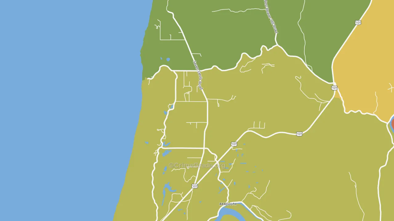 Randolph, OR Map of Robbery Rates