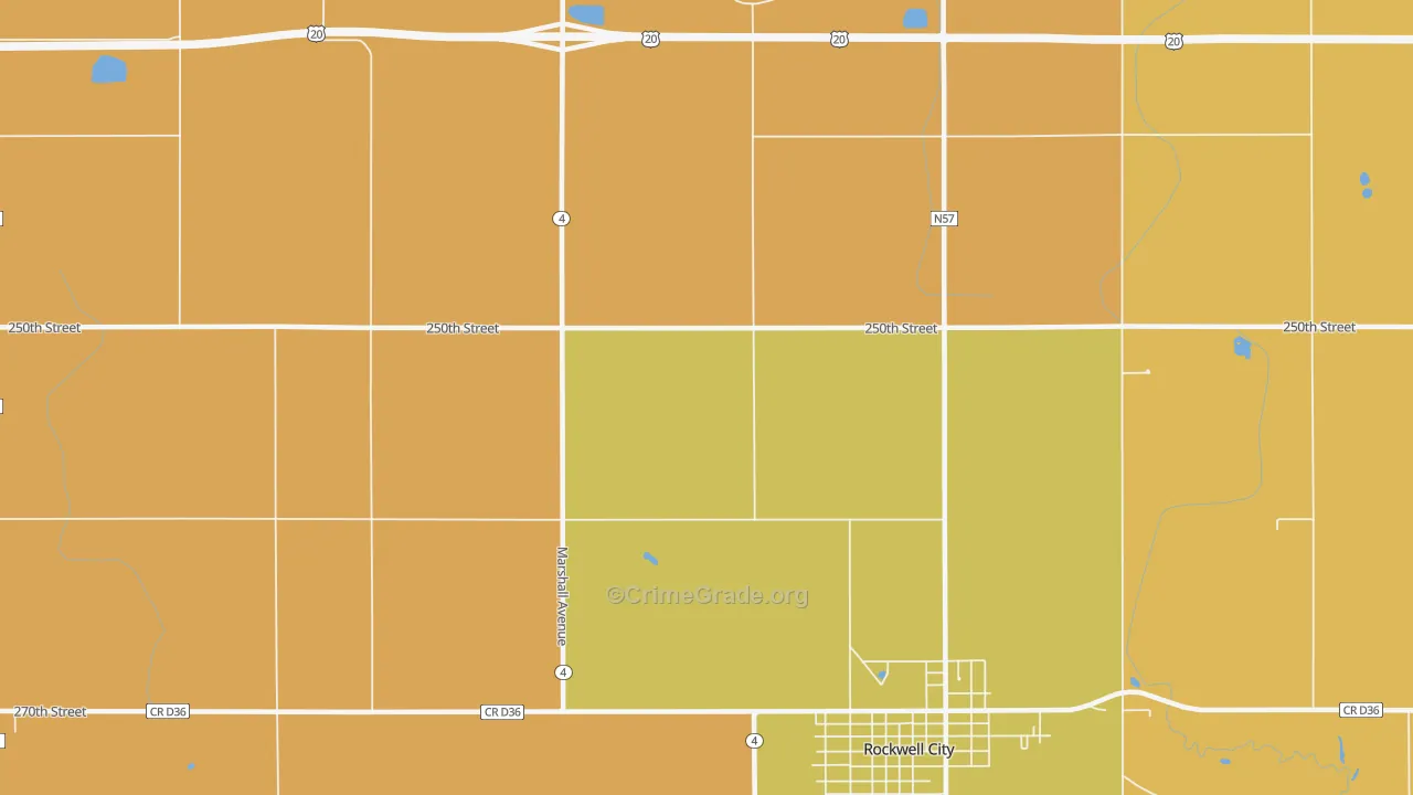 Rands, IA Map of Robbery Rates