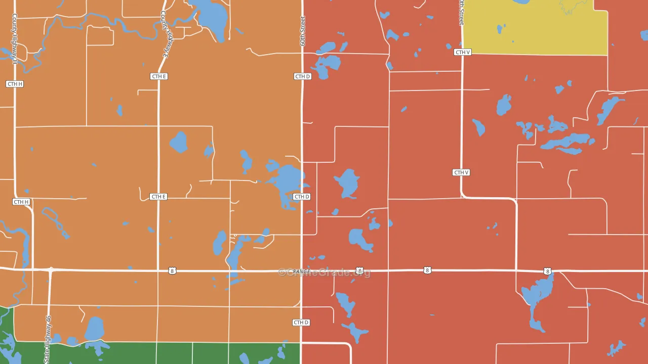 Range, WI Map of Robbery Rates