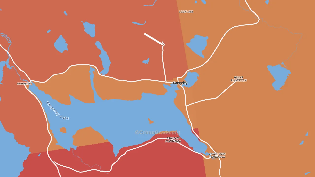 Rangeley, ME Map of Robbery Rates