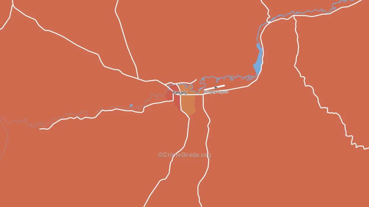 Rangely, CO Map of Robbery Rates