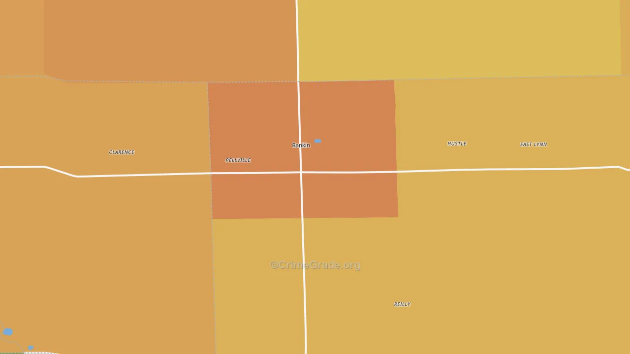 Rankin, IL Map of Robbery Rates