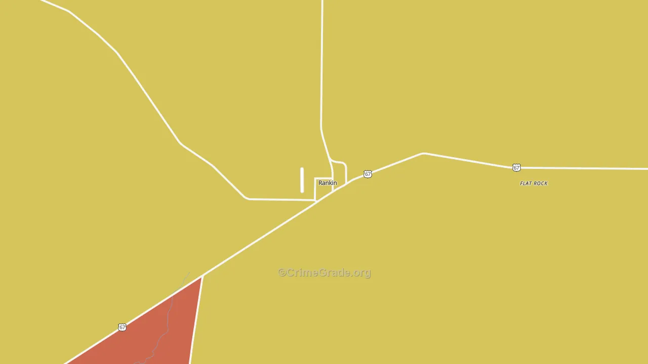 Rankin, TX Map of Robbery Rates