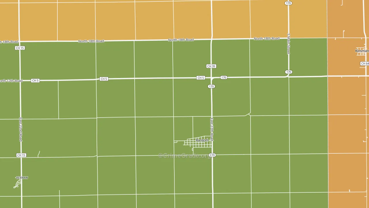 Ransom, IL Map of Robbery Rates