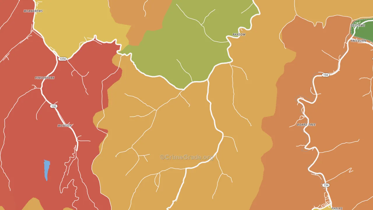 Ransom, KY Map of Robbery Rates