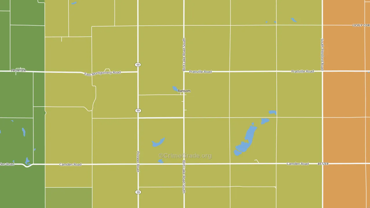 Ransom, MI Map of Robbery Rates