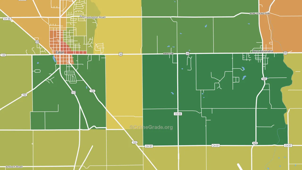 Ransom, OH Map of Robbery Rates