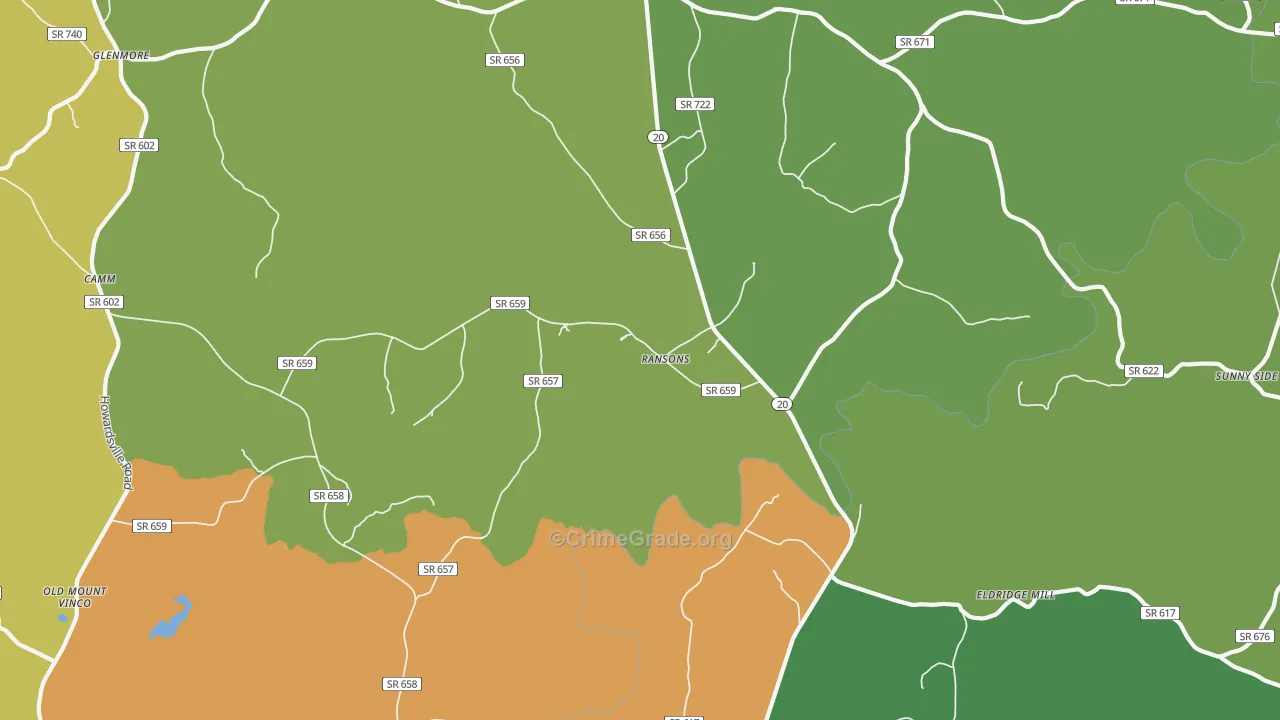 Ransons, VA Map of Robbery Rates