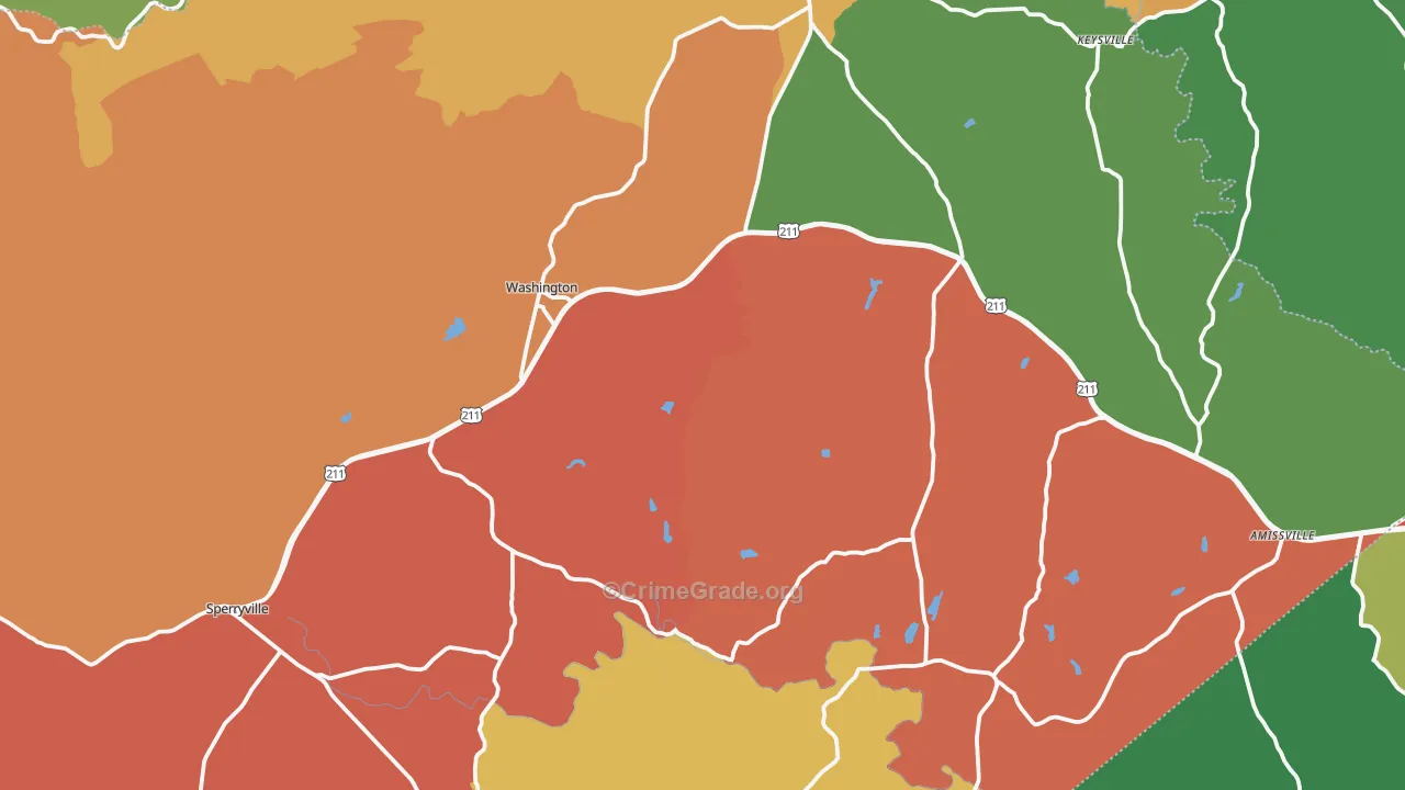Rappahannock County, VA Map of Robbery Rates