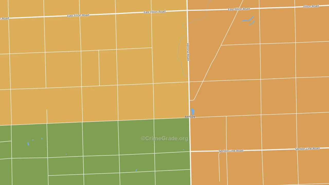 Rapson, MI Map of Robbery Rates