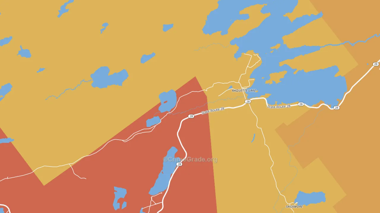 Raquette Lake, NY Map of Robbery Rates