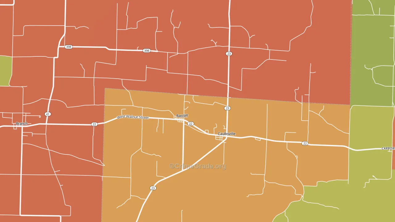Ratcliff, AR Map of Robbery Rates