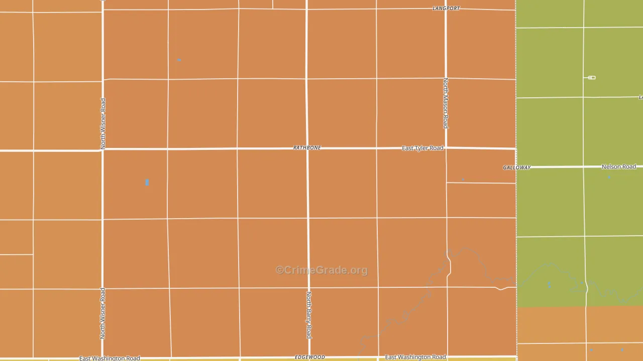 Rathbone, MI Map of Robbery Rates