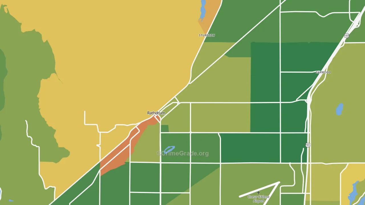 Rathdrum, ID Map of Robbery Rates