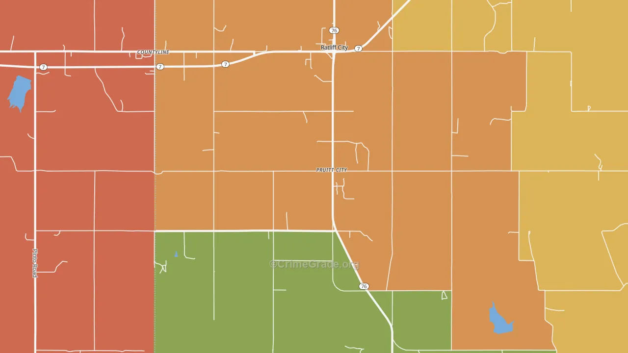Ratliff City, OK Map of Robbery Rates