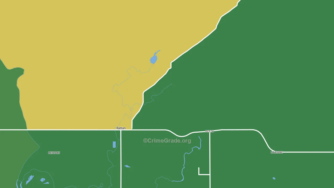 Rattan, OK Map of Robbery Rates
