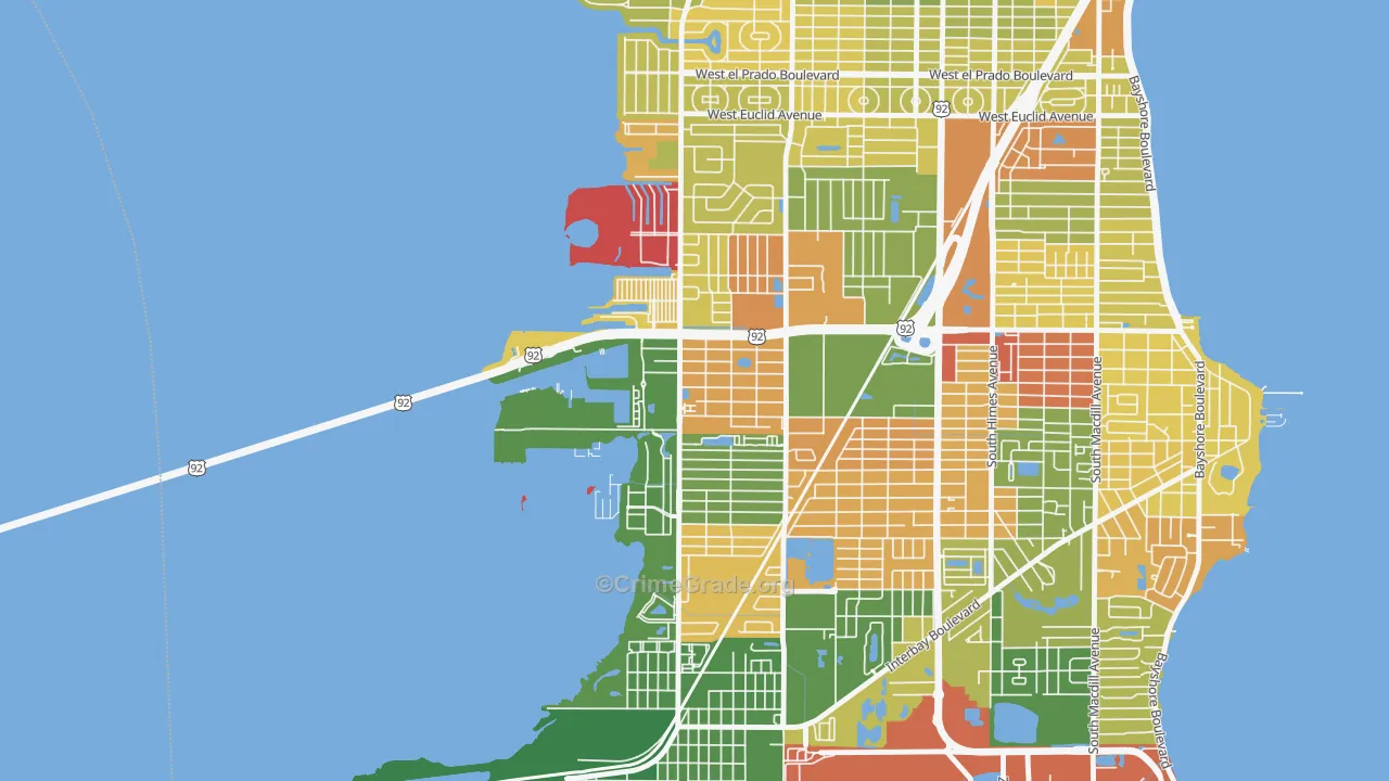 Rattlesnake, Tampa, FL Map of Robbery Rates