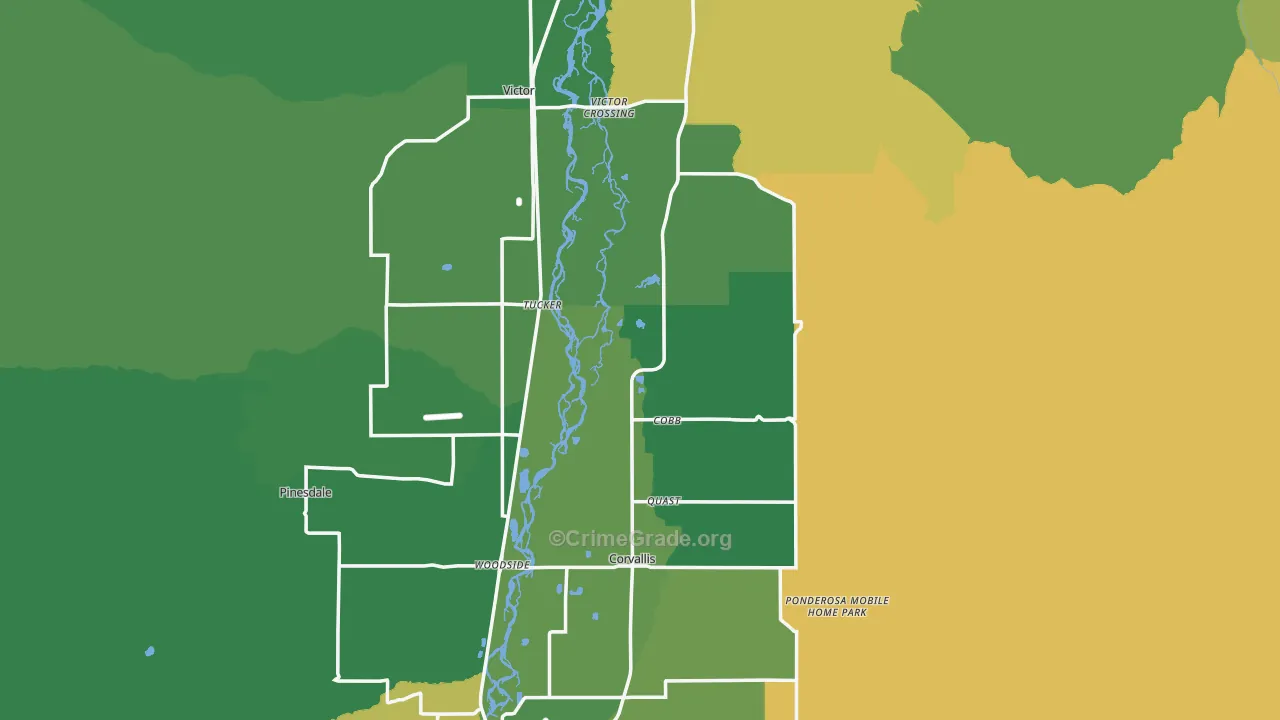 Ravalli County, MT Map of Robbery Rates