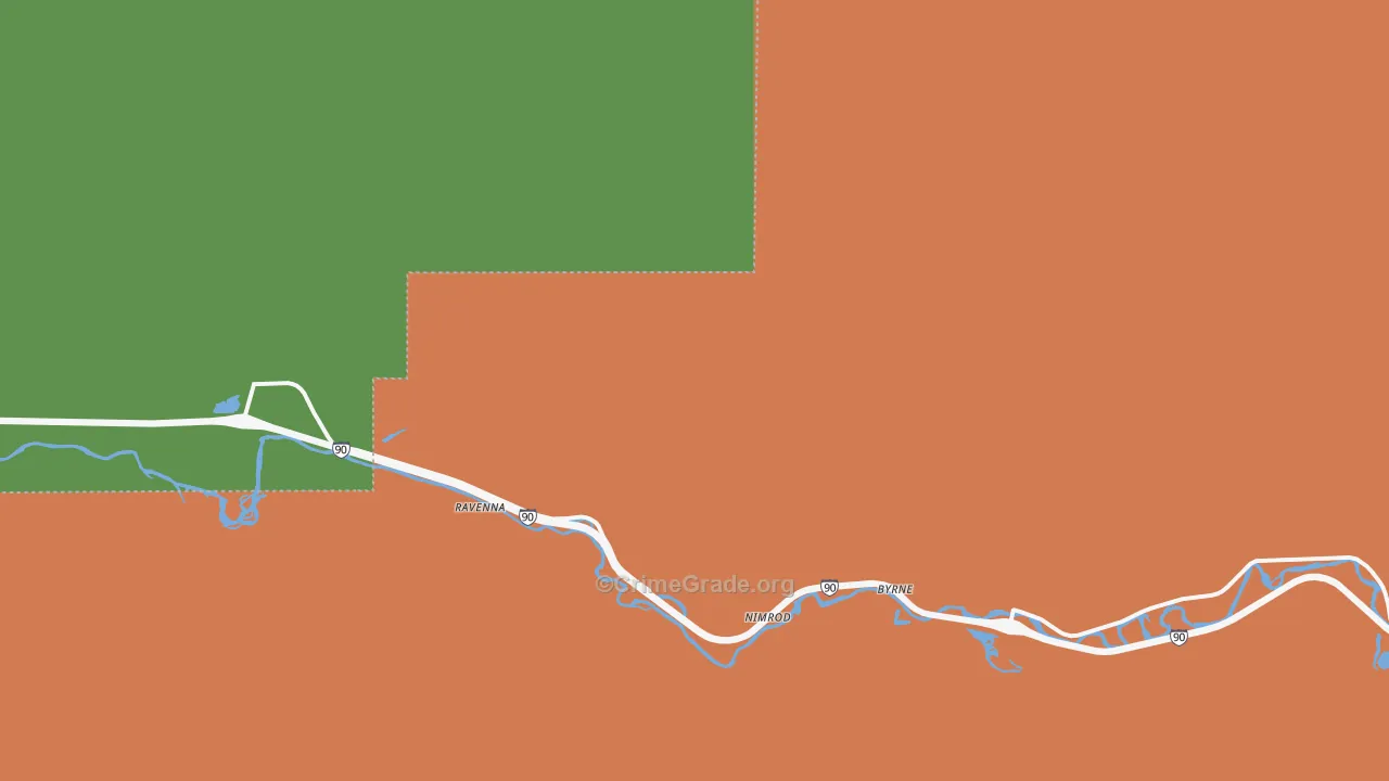 Ravenna, MT Map of Robbery Rates