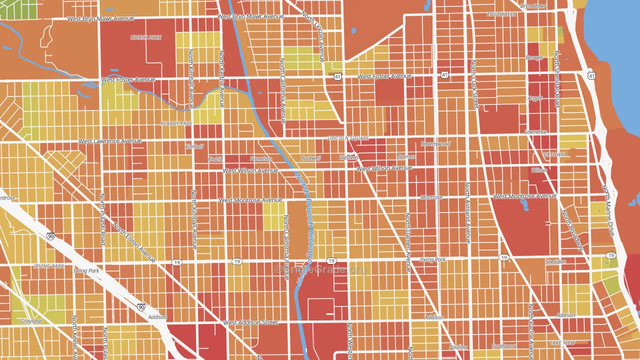 Ravenswood Gardens, Chicago, IL Map of Robbery Rates
