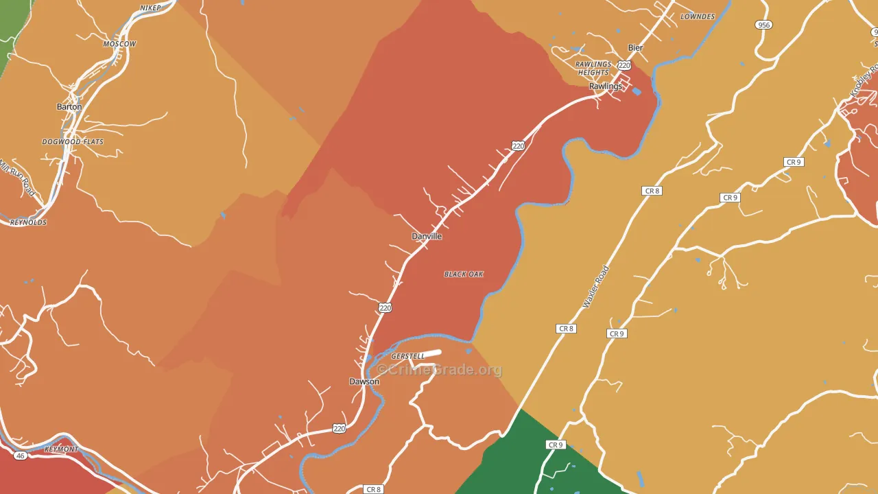 Rawlings, MD Map of Robbery Rates