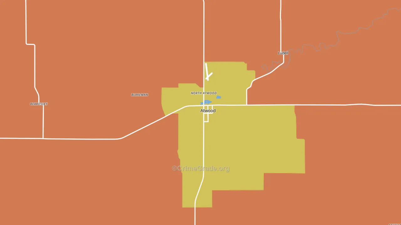Rawlins County, KS Map of Robbery Rates