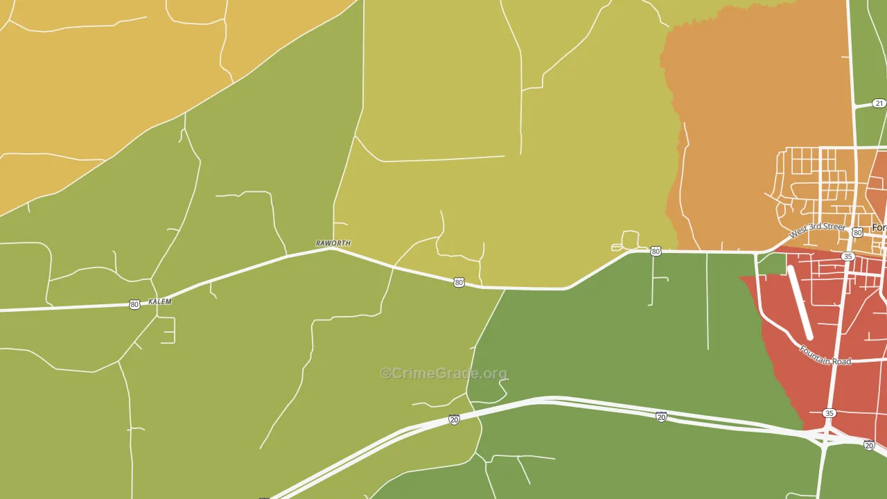 Raworth, MS Map of Robbery Rates