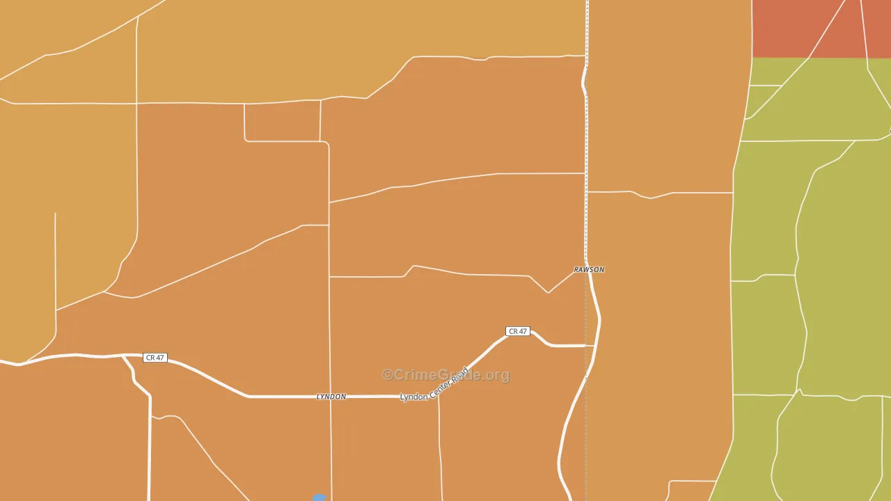 Rawson, NY Map of Robbery Rates
