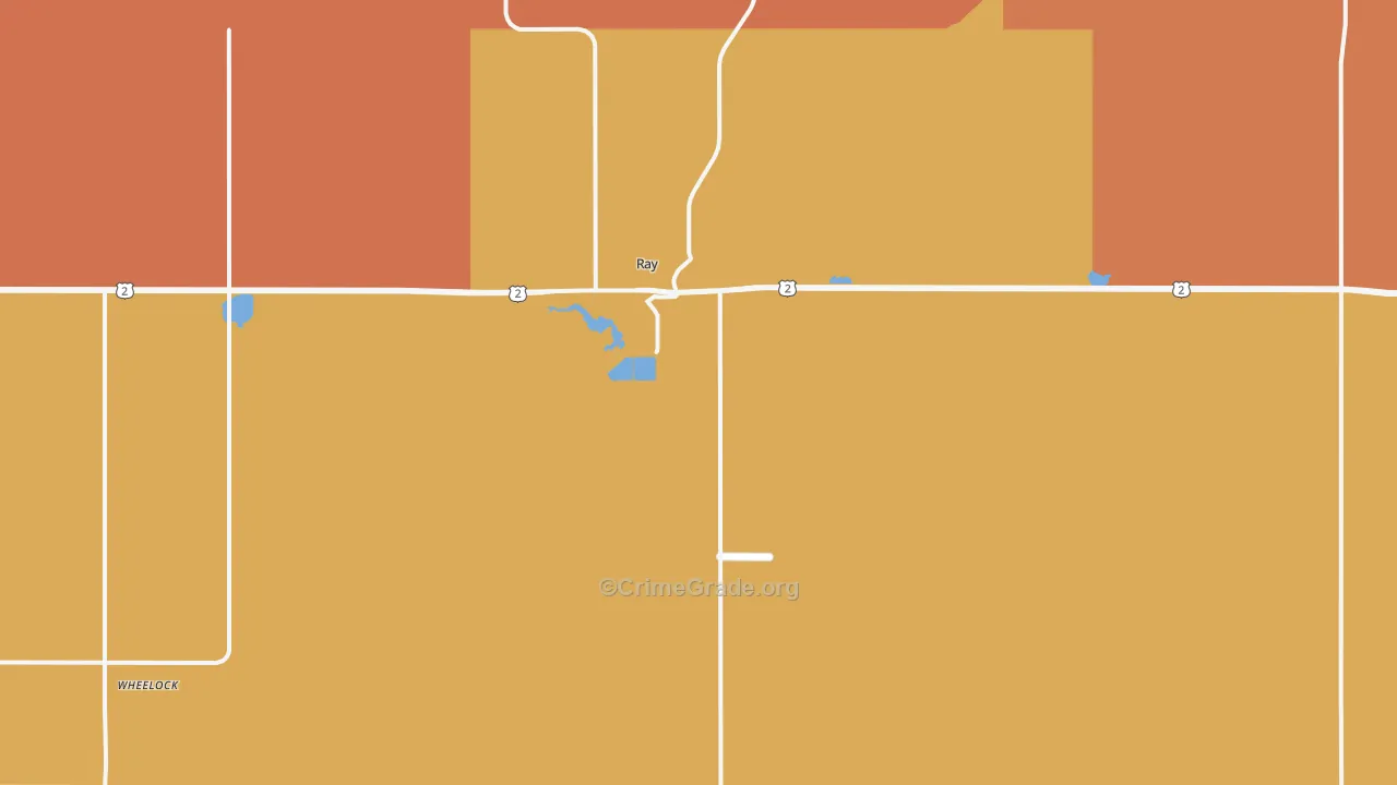 Ray, ND Map of Robbery Rates