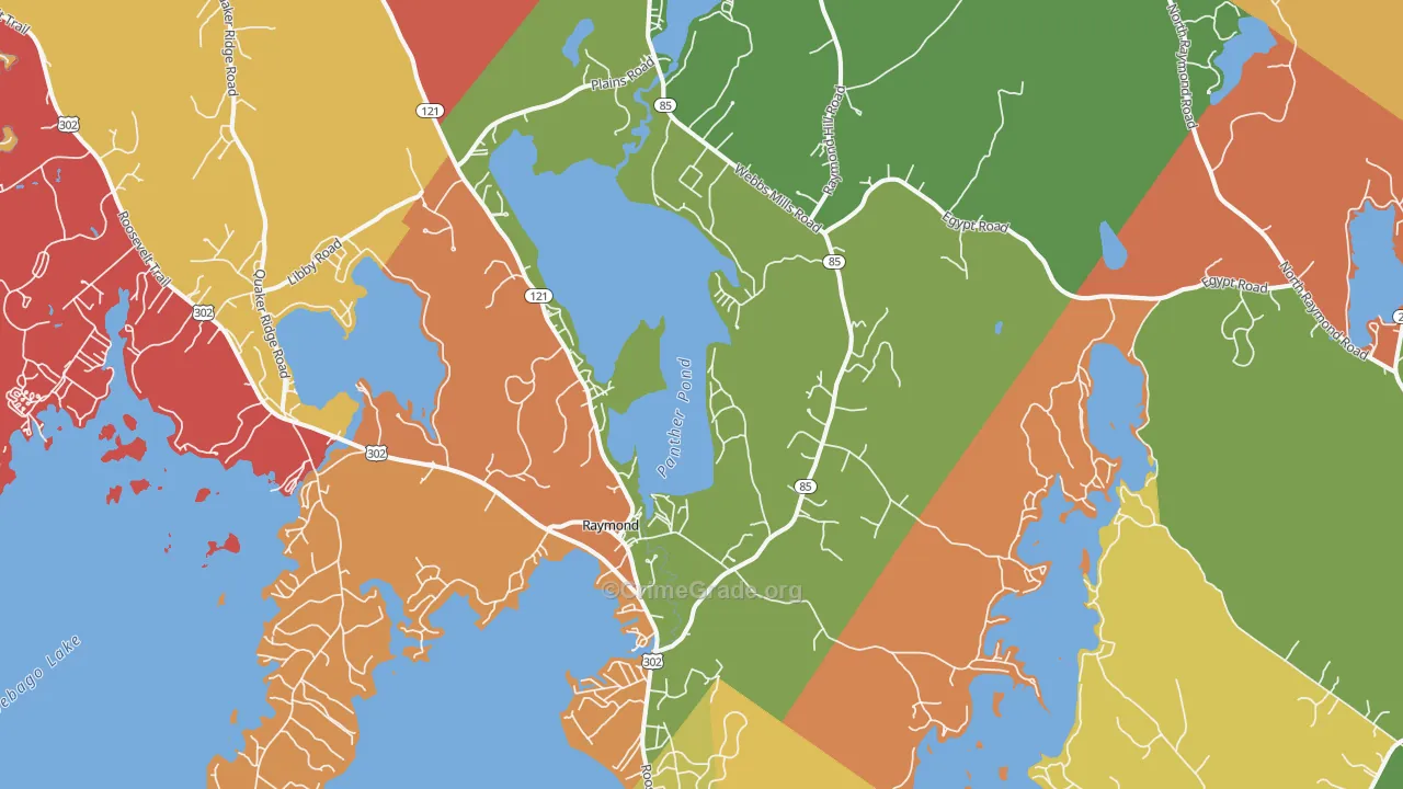 Raymond, ME Map of Robbery Rates