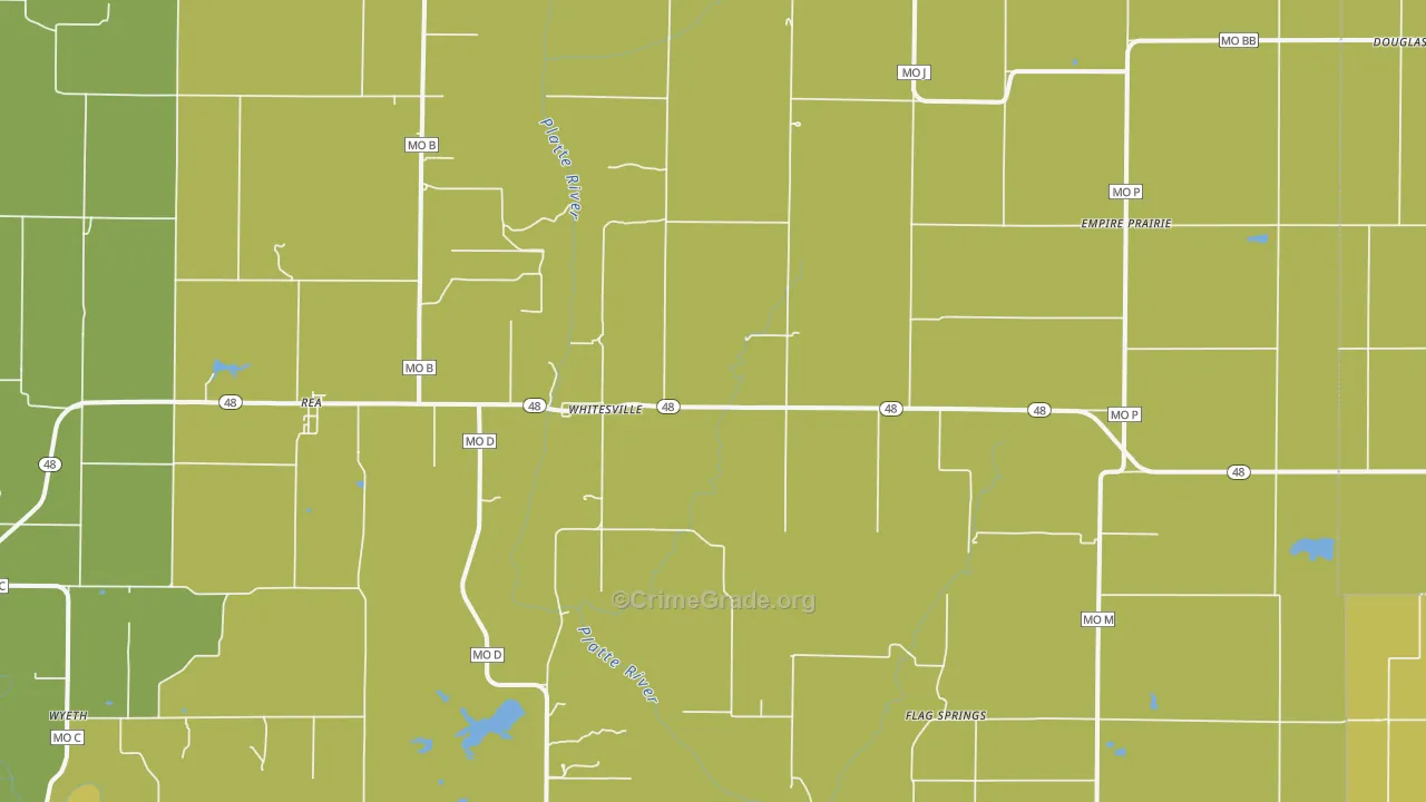 Rea, MO Map of Robbery Rates
