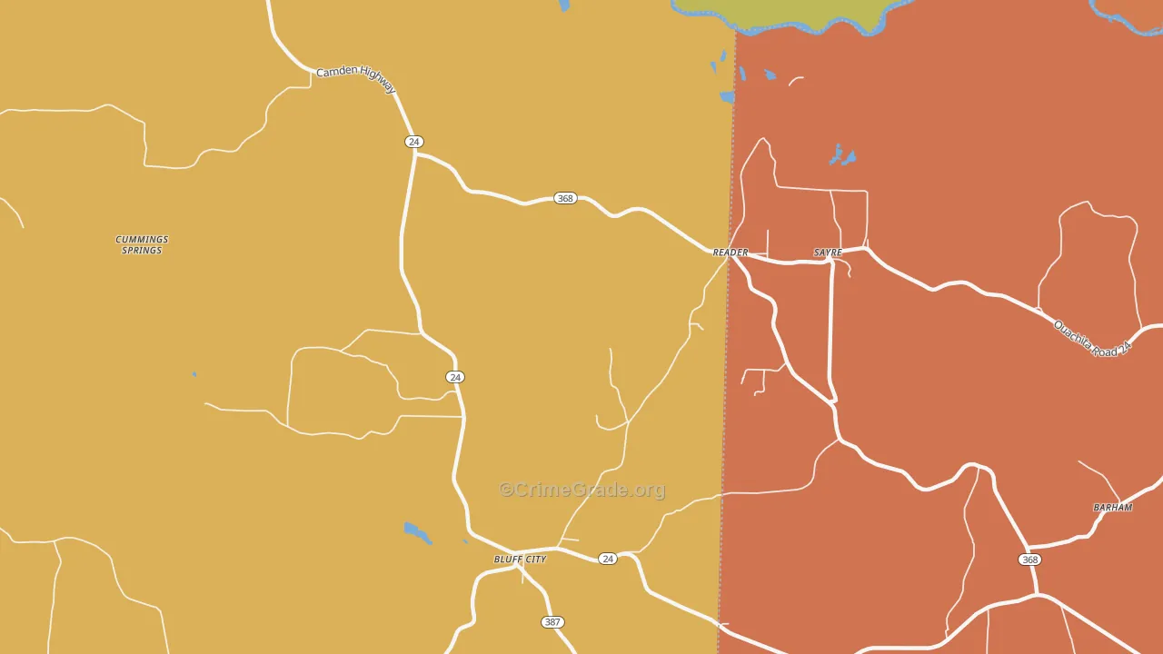 Reader, AR Map of Robbery Rates