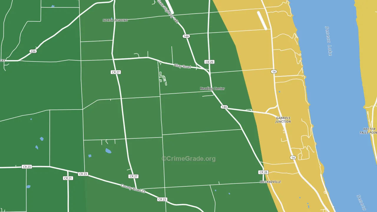 Reading Center, NY Map of Robbery Rates
