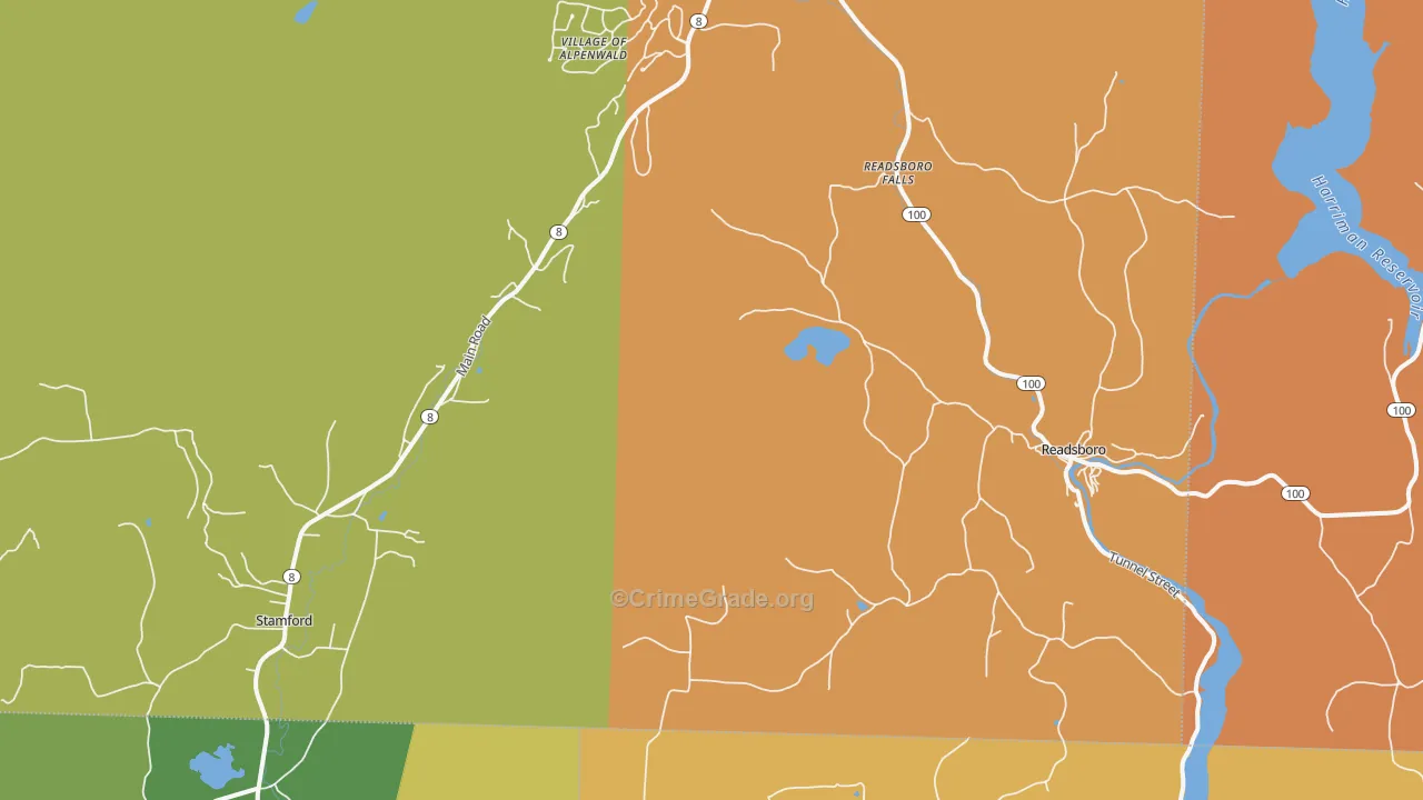 Readsboro, VT Map of Robbery Rates