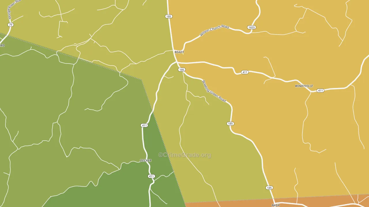 Ready, KY Map of Robbery Rates