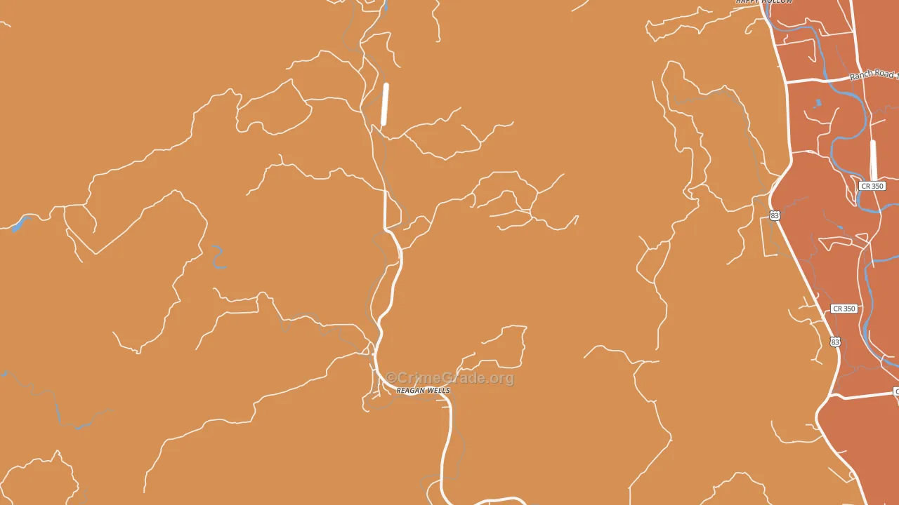 Reagan Wells, TX Map of Robbery Rates