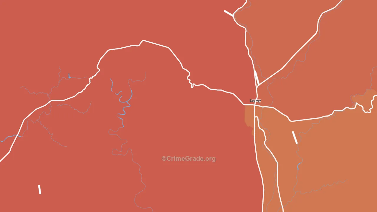Real County, TX Map of Robbery Rates