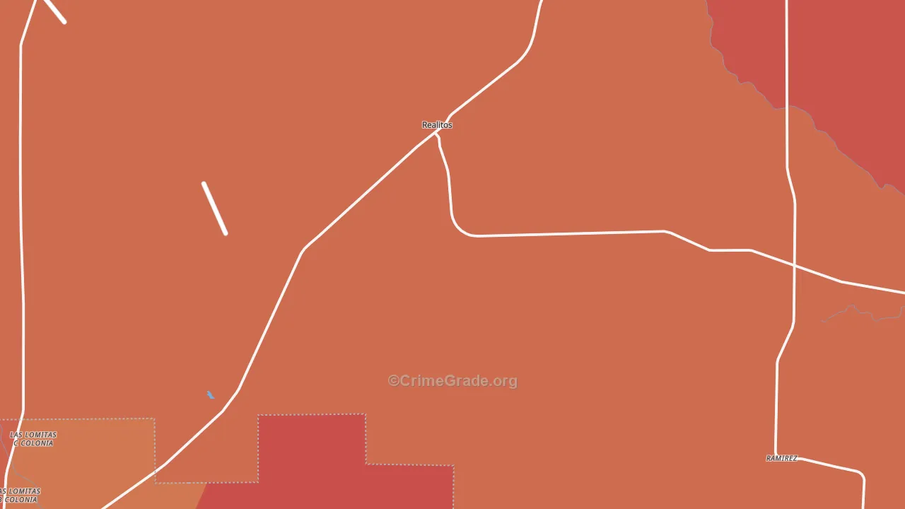 Realitos, TX Map of Robbery Rates