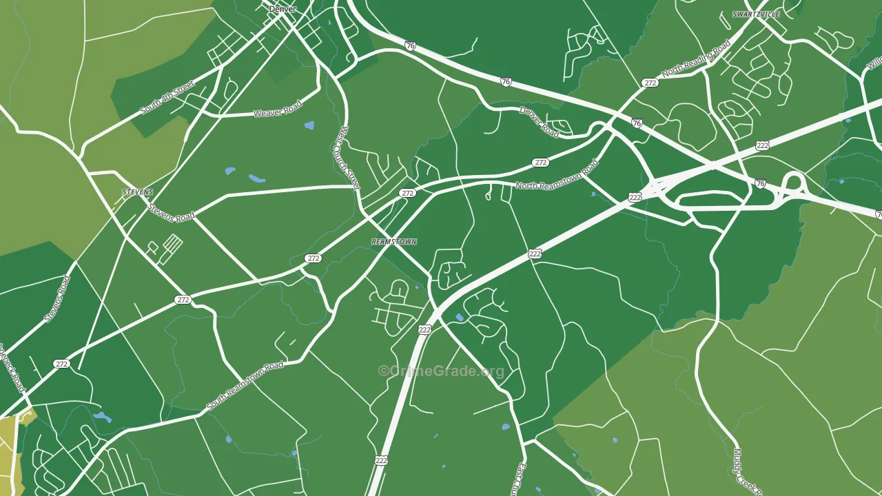 Reamstown, PA Map of Robbery Rates