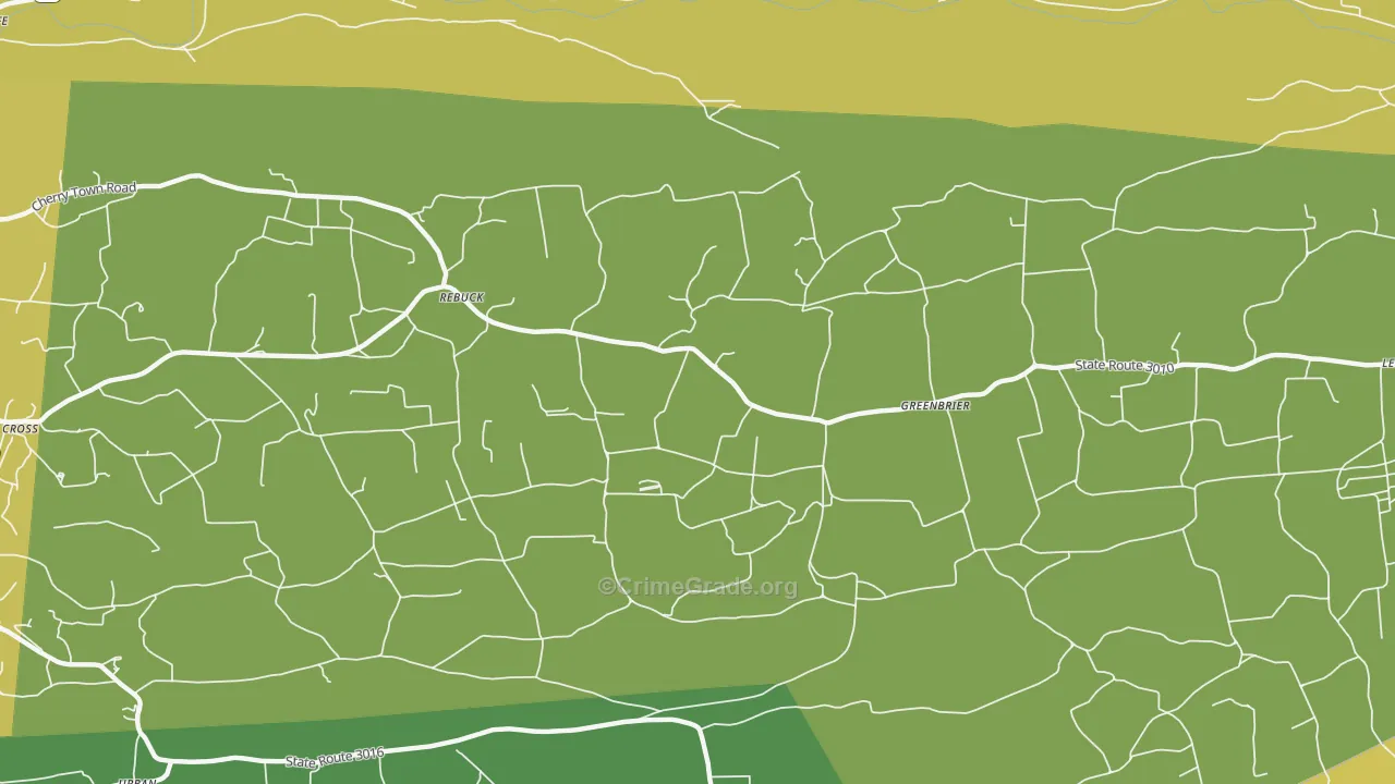 Rebuck, PA Map of Robbery Rates