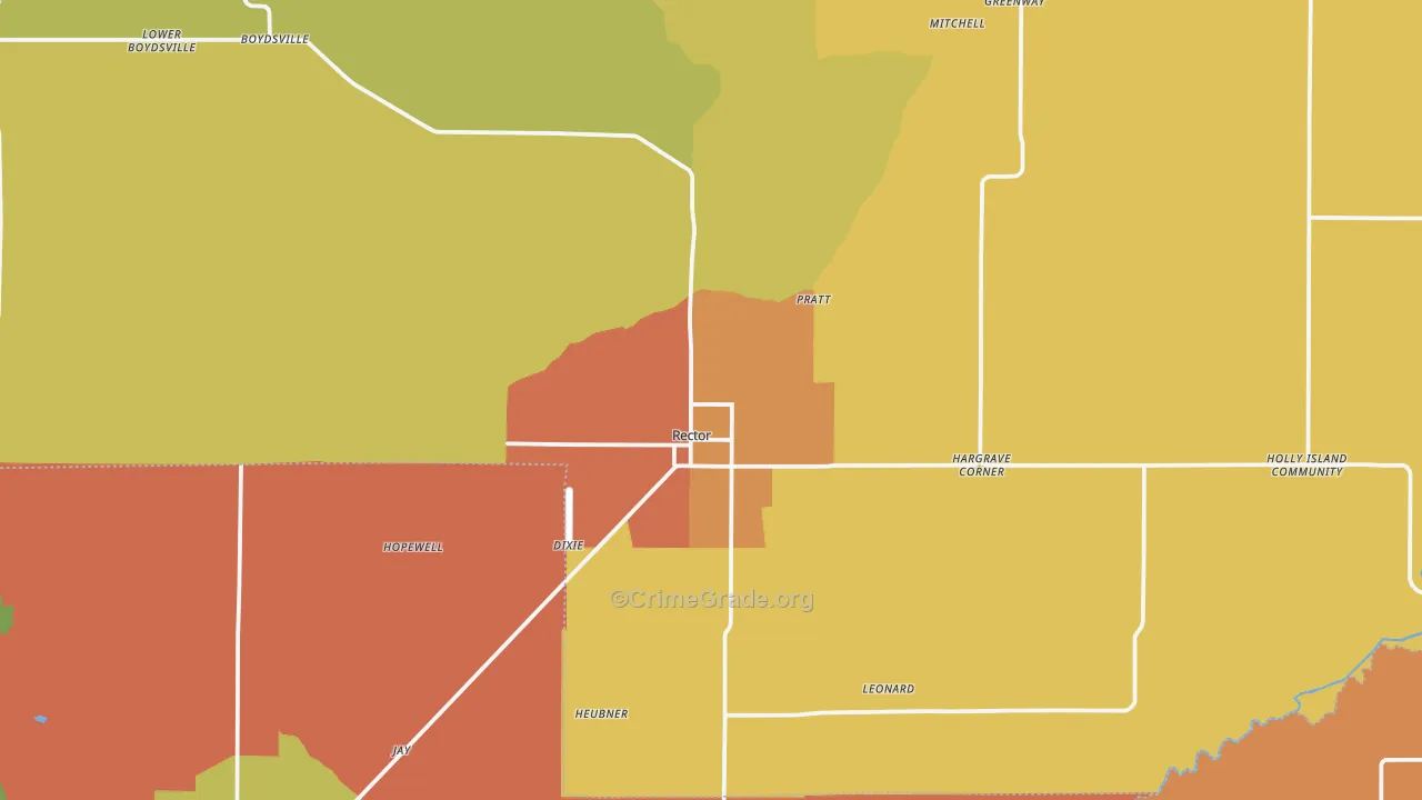Rector, AR Map of Robbery Rates