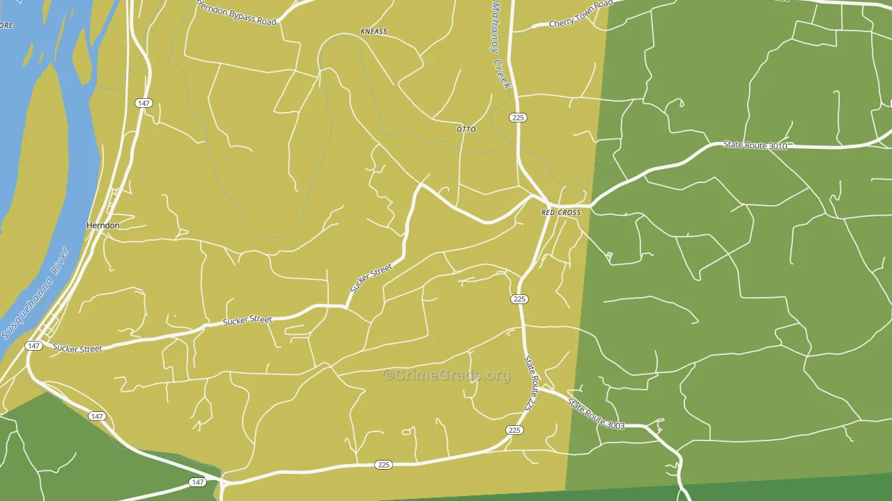 Red Cross, PA Map of Robbery Rates