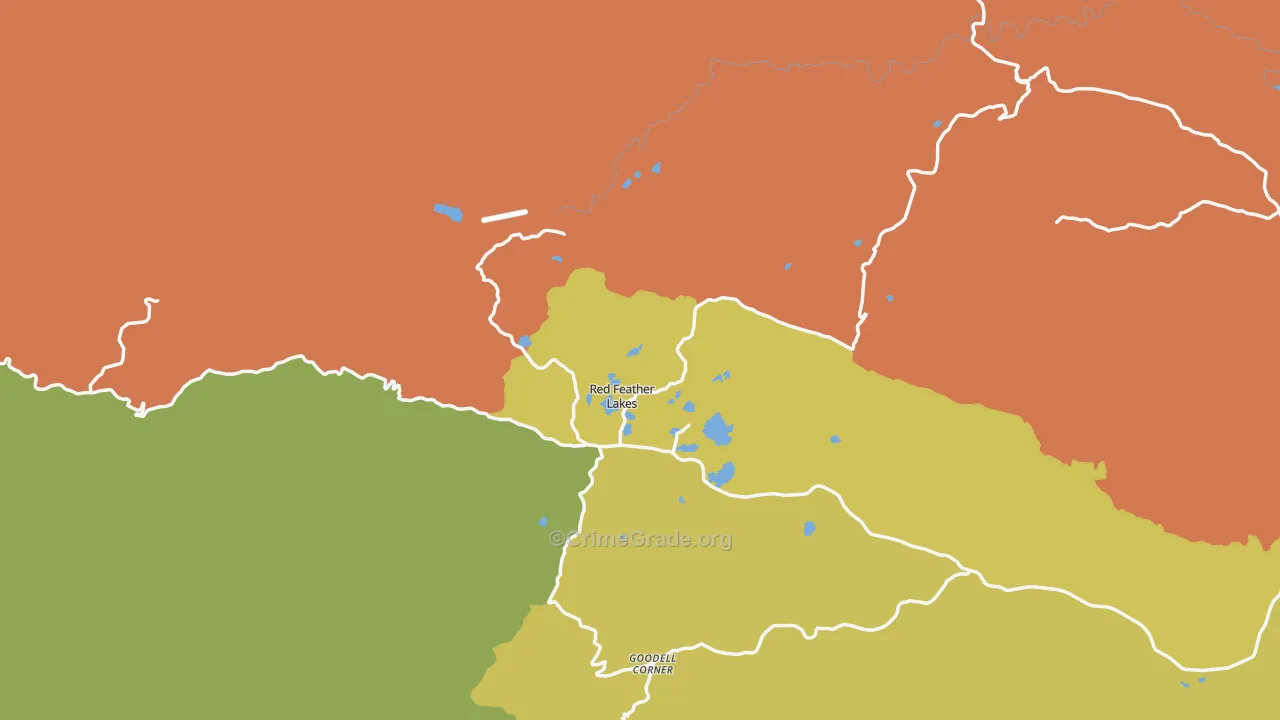 Red Feather Lakes, CO Map of Robbery Rates