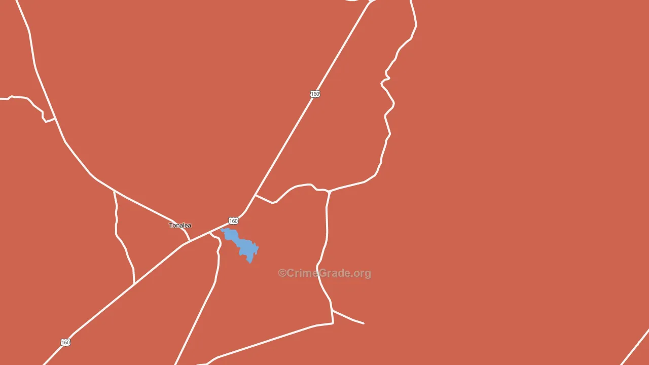 Red Lake, AZ Map of Robbery Rates